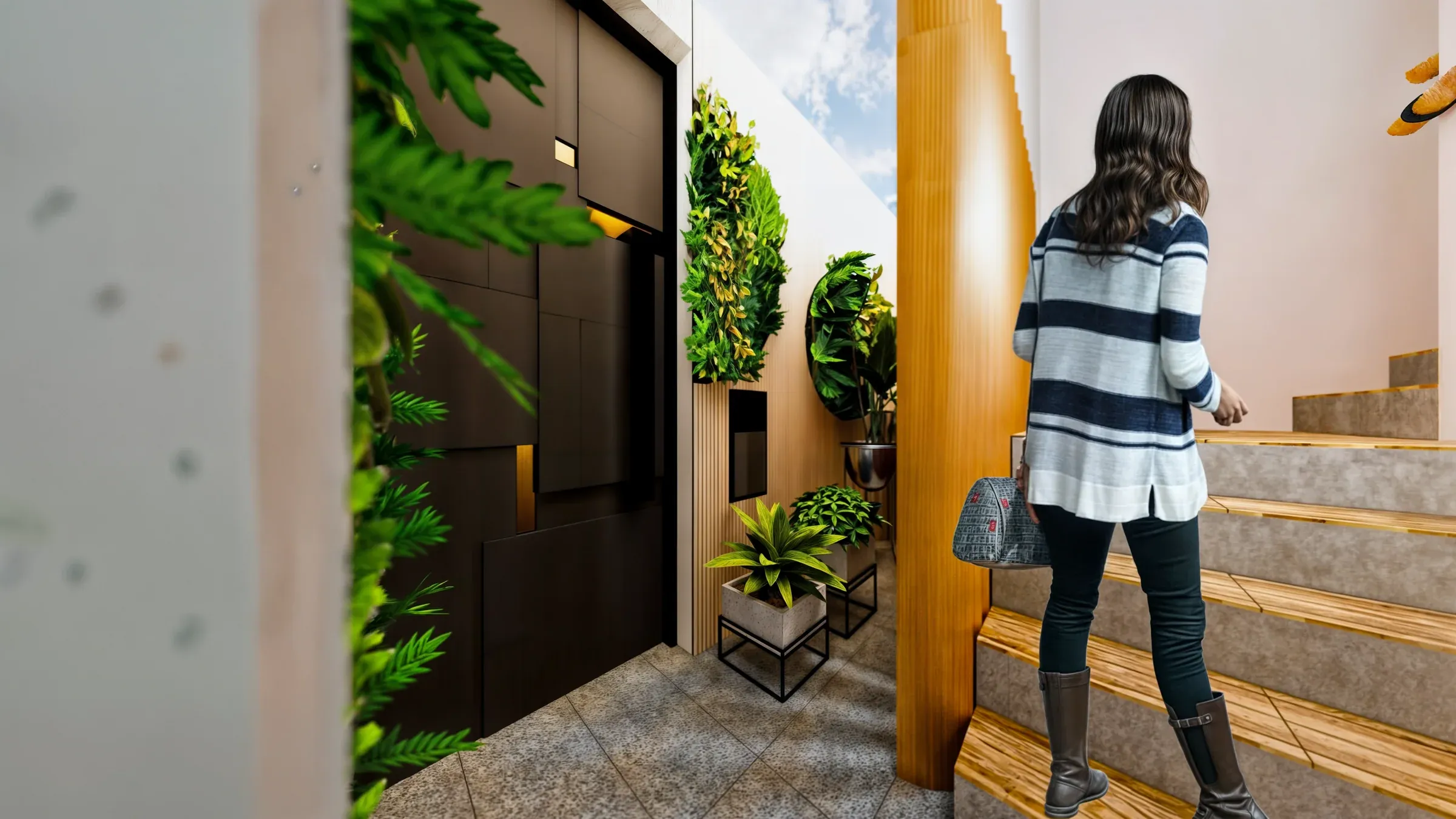 Multifamiliar Los Olivos · Vista 17. Departamentos por nivel · Visualización 3D