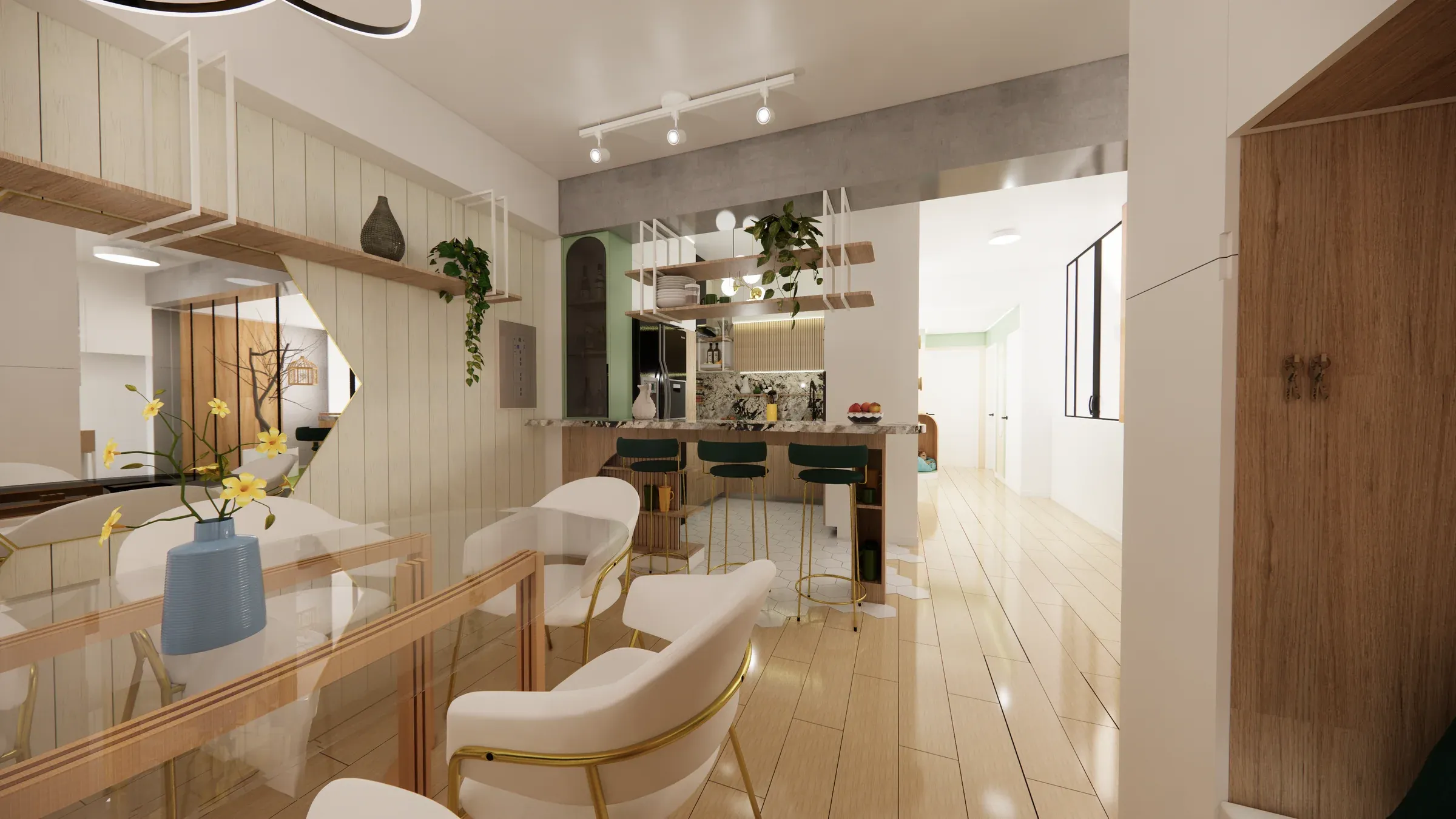 Multifamiliar Los Olivos · Vista 38. Departamentos por nivel · Visualización 3D