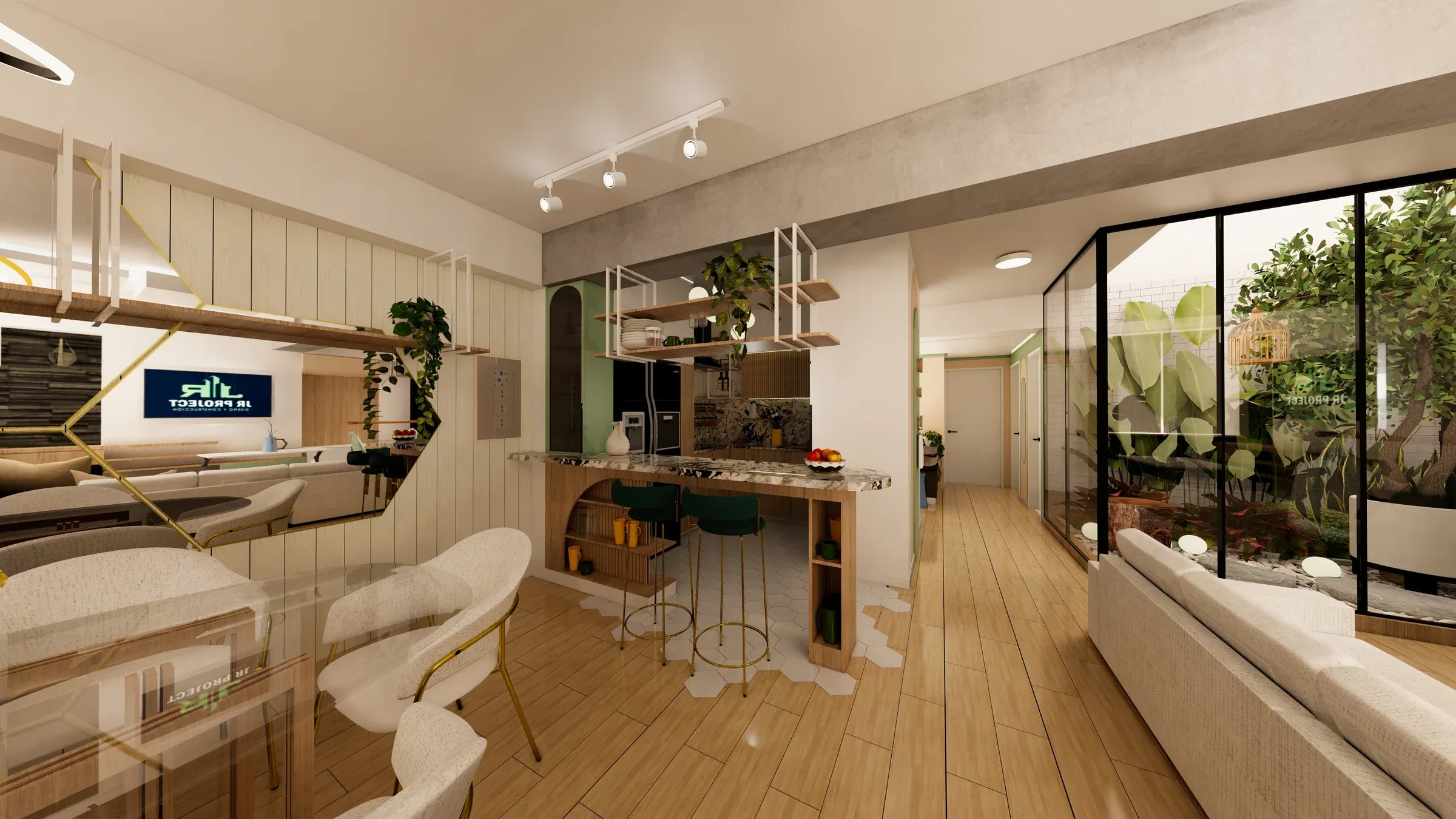 Multifamiliar Los Olivos · Vista 19. Departamentos por nivel · Visualización 3D