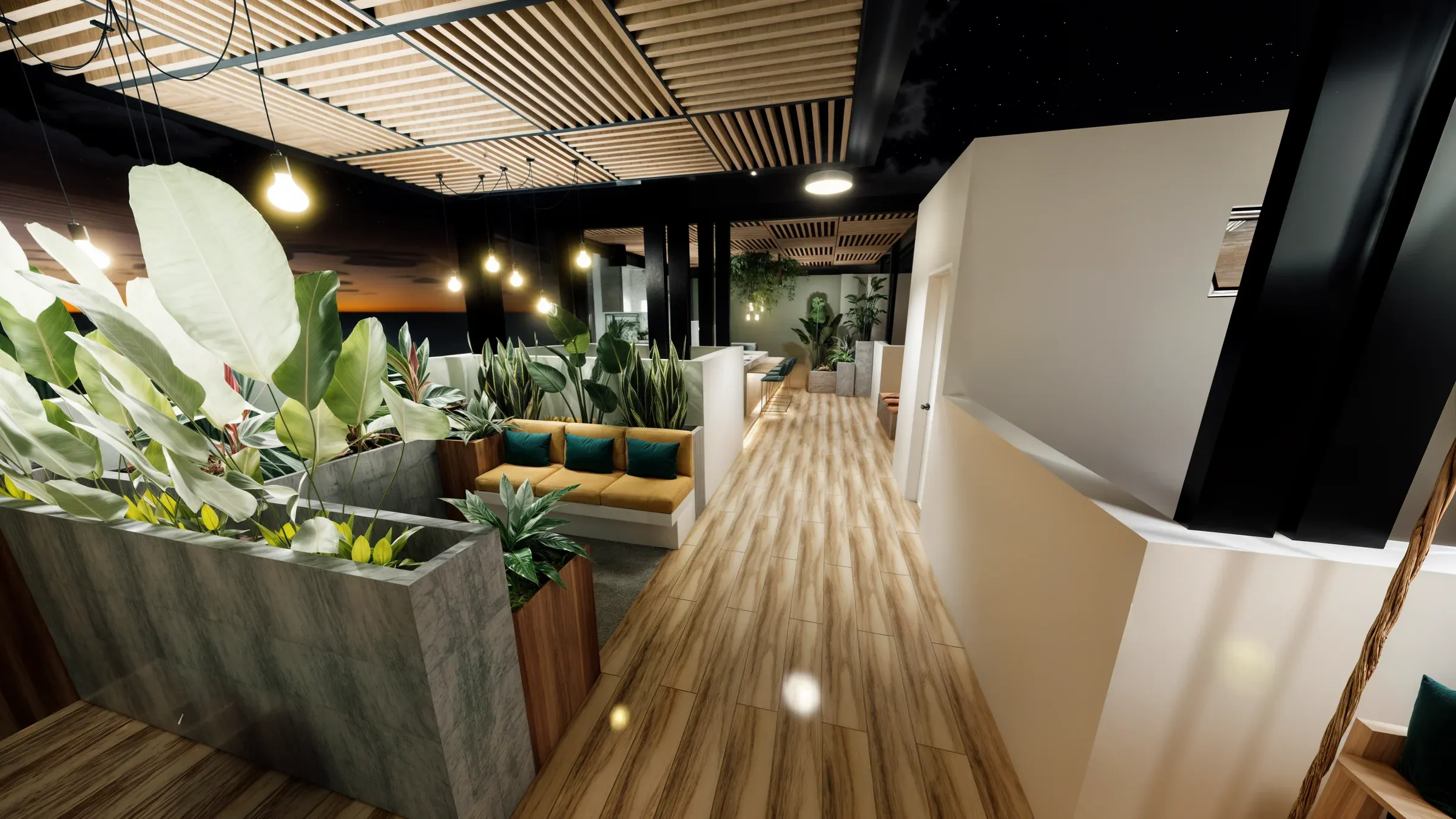 Multifamiliar Los Olivos · Vista 127. Terraza y áreas comunes