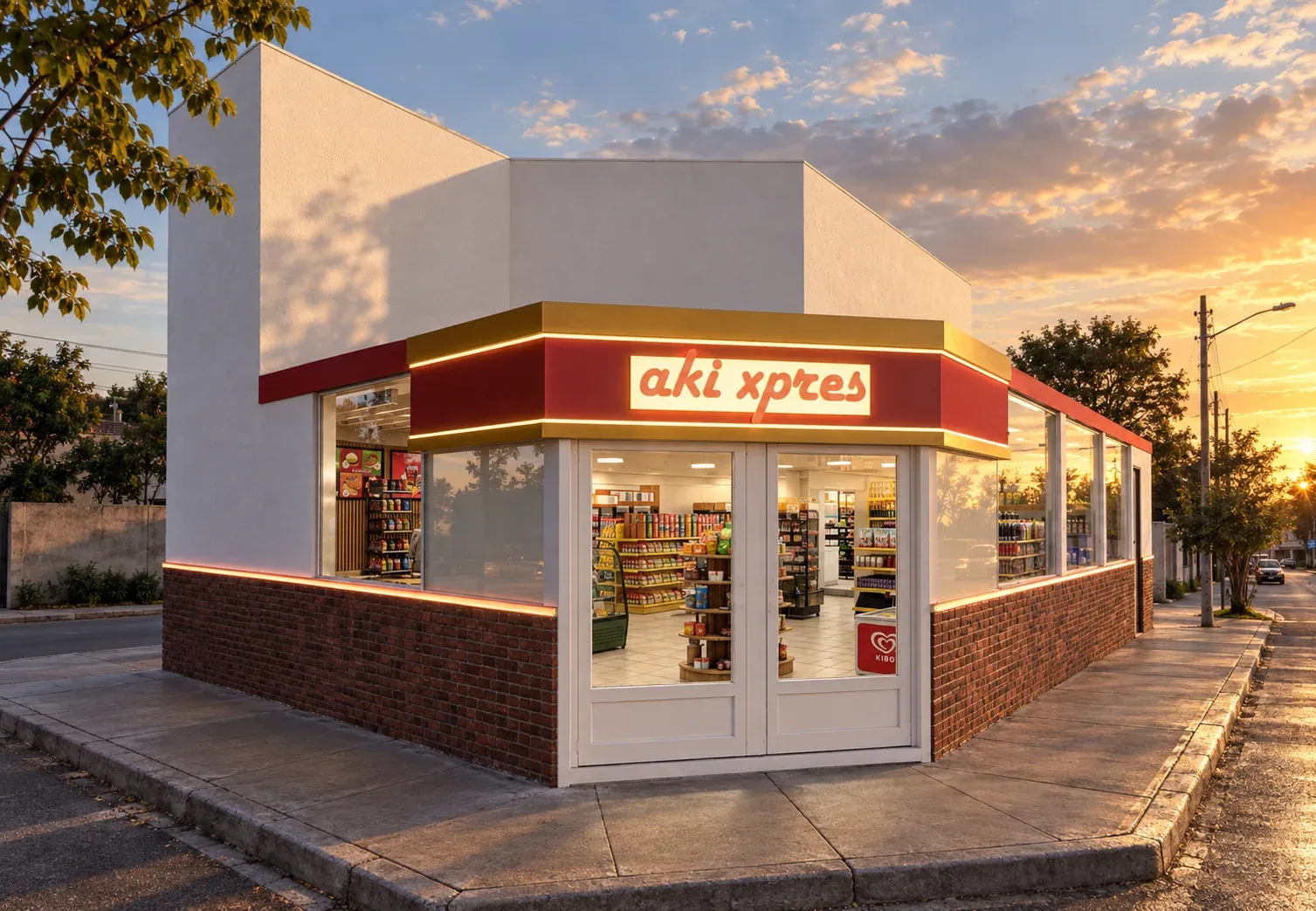 Minimarket Ali Xpres · Vista 31. Layout comercial, góndolas y exhibición